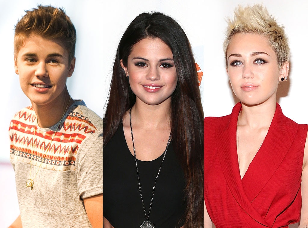 Justin Bieber, Selena Gomez, Miley Cyrus