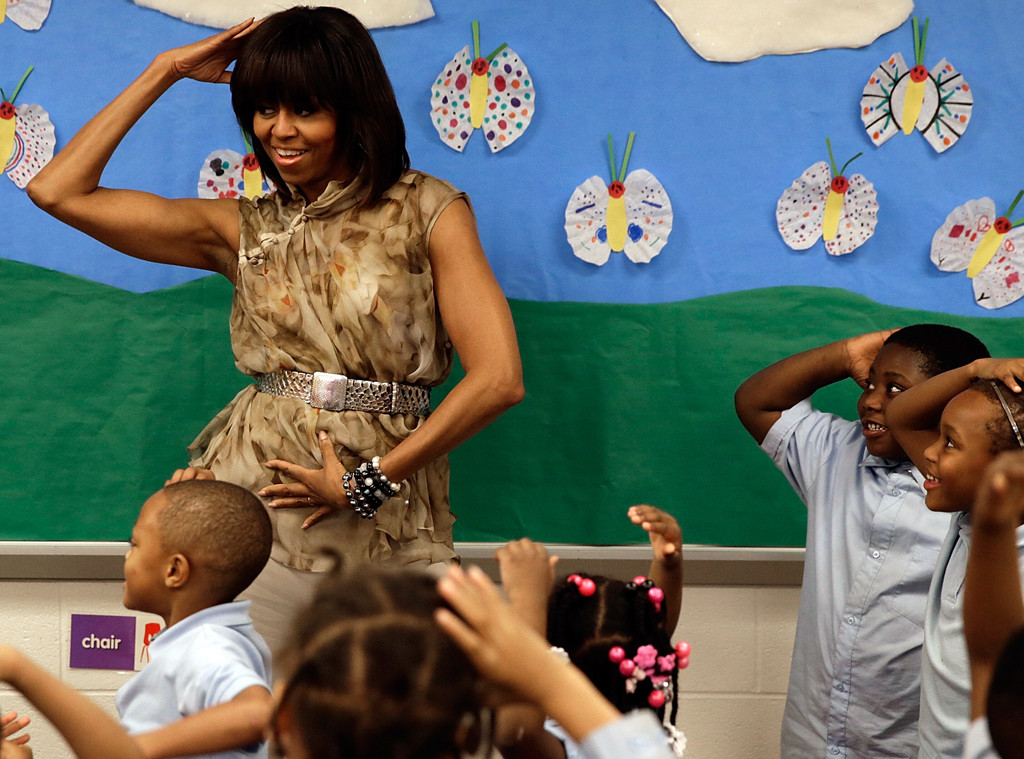 Michelle Obama Dances With Kids During Visit to D.C. Elementary School