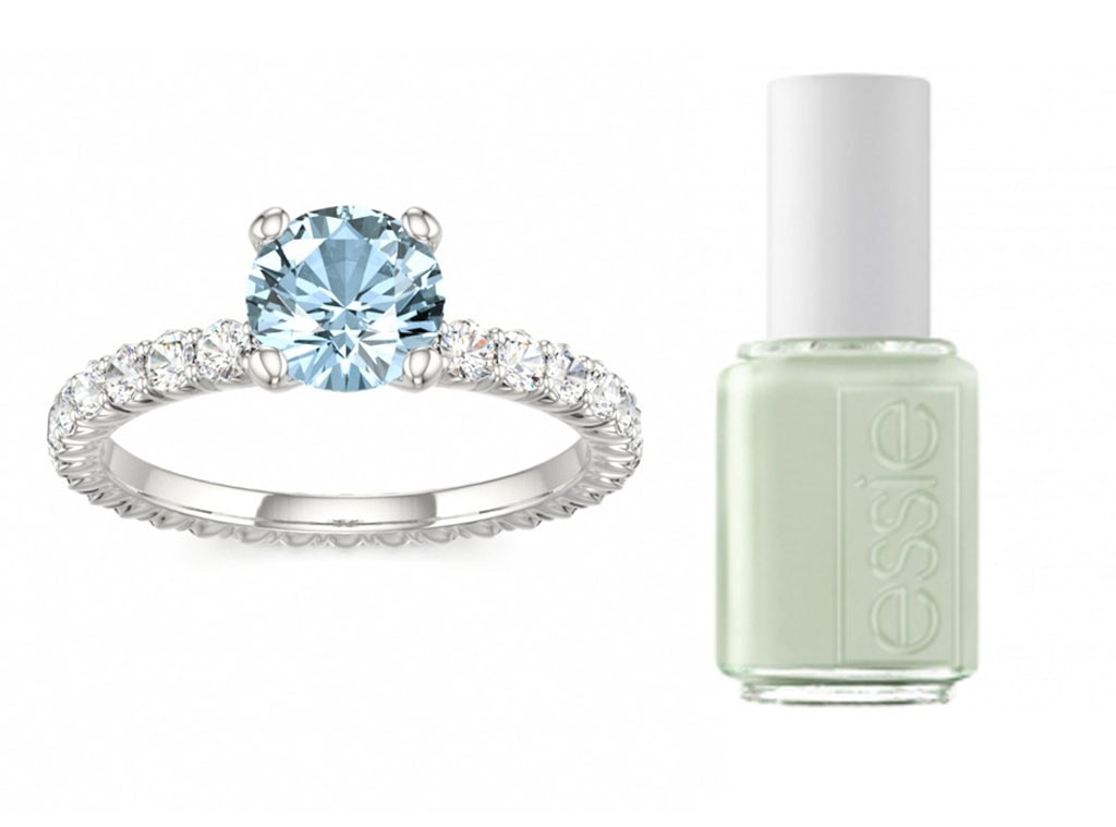 Aquamarine with Platinum Setting from Engagement RingNail Polish