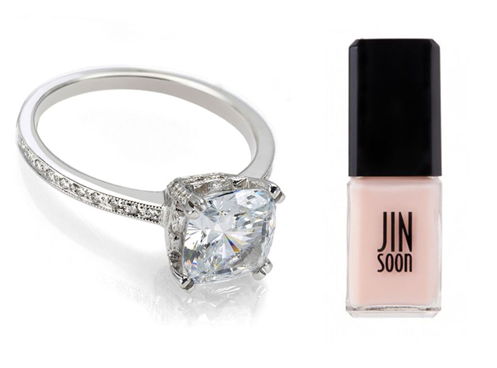Diamond with Platinum Setting from Engagement RingNail Polish Combos E! News