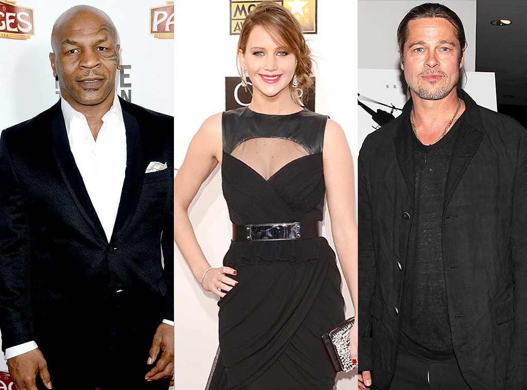 Mike Tyson, Jennifer Lawrence, Brad Pitt