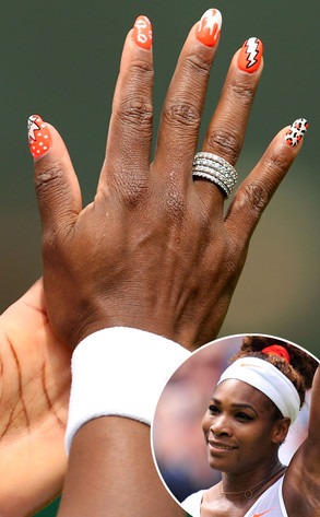 williams serena nail nails wimbledon manicures neon glyn julian afp kirk finney getty watson fingertips heather gold