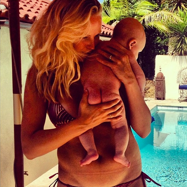 Malin Akerman Shows Off Bikini Body and New Baby in Poolside Pic