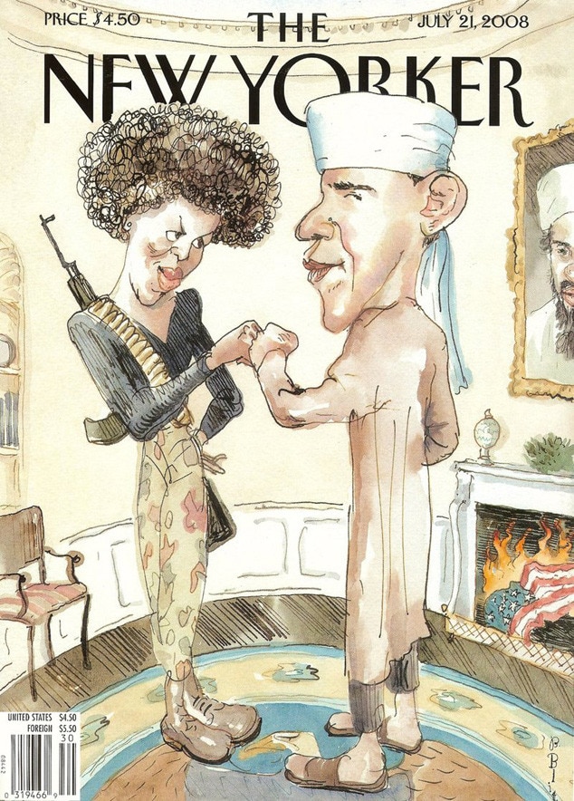 Barack and Michelle Obama, The New Yorker (July 2008) from