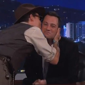 Johnny Depp Kisses Jimmy Kimmel—watch Now E News