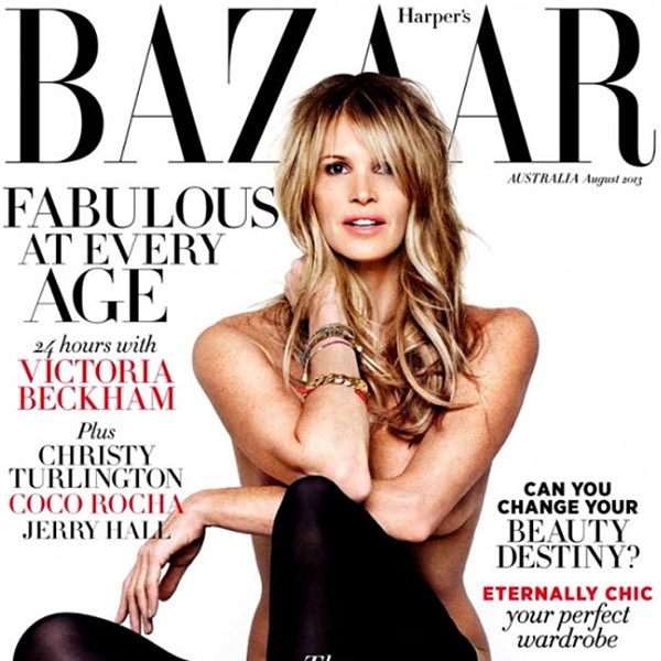 Elle MacPherson Poses Topless at 49