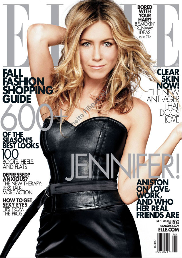 Elle, September 2009 From Jennifer Aniston's Best Magazine Covers 