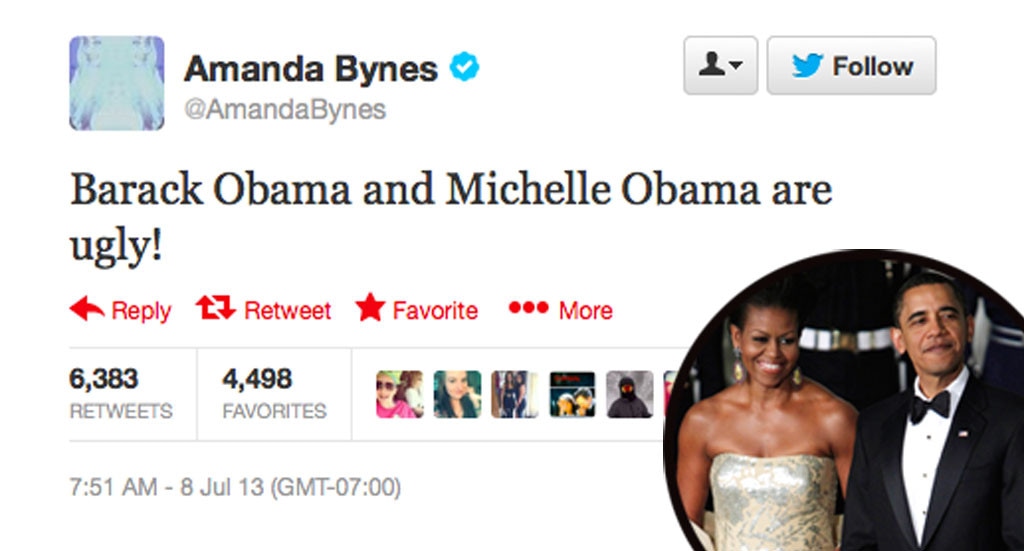 Michelle Obama, Barack Obama, Amanda Bynes
