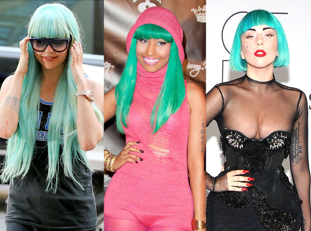 Blue green clearance wig