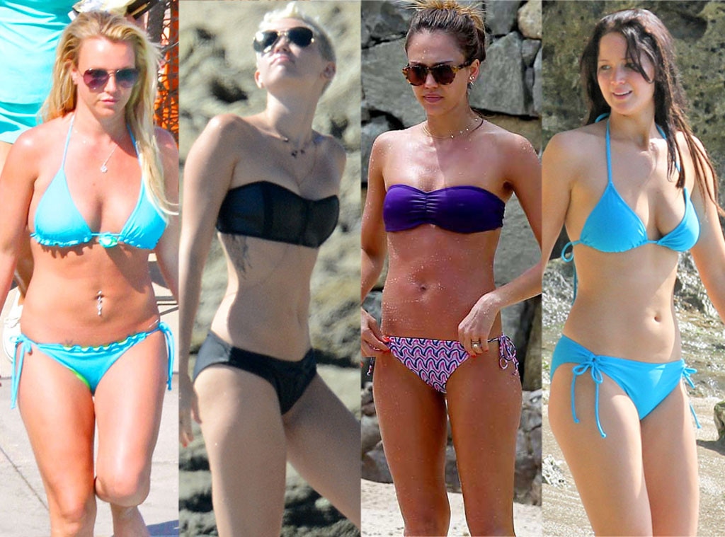 Britney Spears, Miley Cyrus, Jessica Alba, Jennifer Lawrence