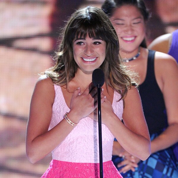 Lea Michele Chokes Up Praises Cory at Teen Choice Awards