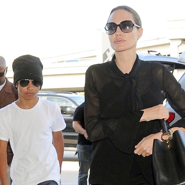 Angelina Jolie And Son Maddox Touch Down At LAX - E! Online