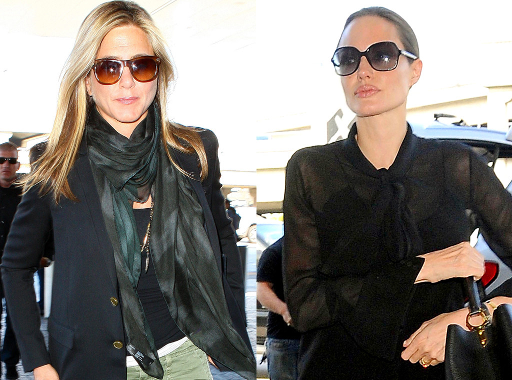 Exclusive! Jen & Angie Jolie Narrowly Avoid Airplane Run-In (Awkward!)