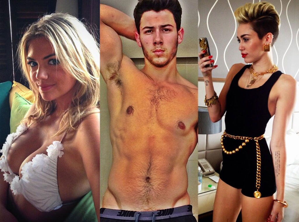 Kate Upton, Nick Jonas, Miley Cyrus, Selfie Twit Pics