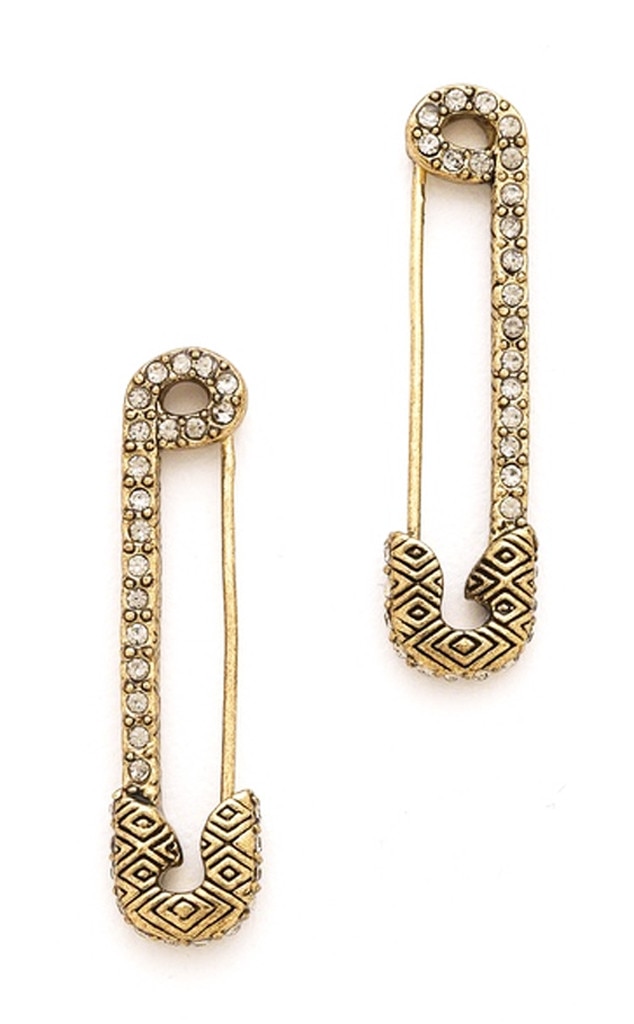 House of Harlow Safety Pin Earrings from Fall Style Guide: Punk Trend ...