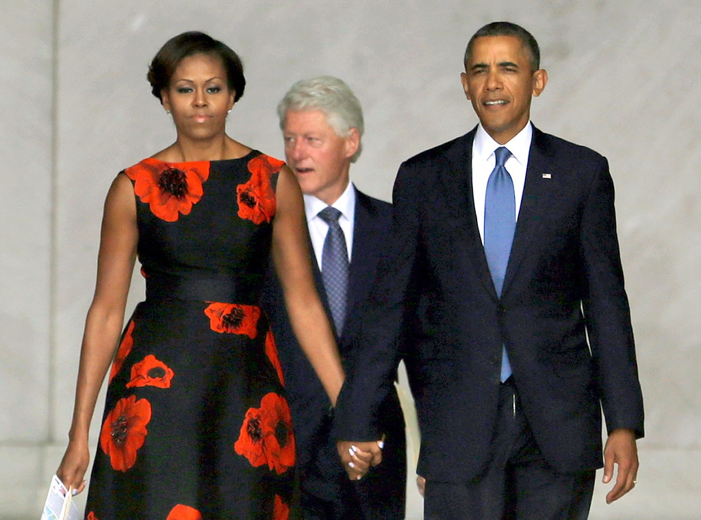 Barack Obama, Michelle Obama, Bill Clinton 