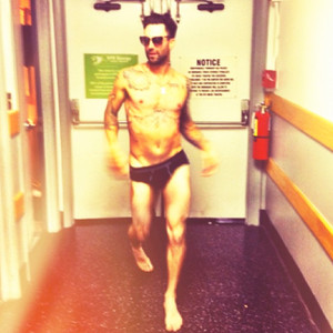 Adam Levine Strips Down to Black Underwear in '70s Porn Pic ...