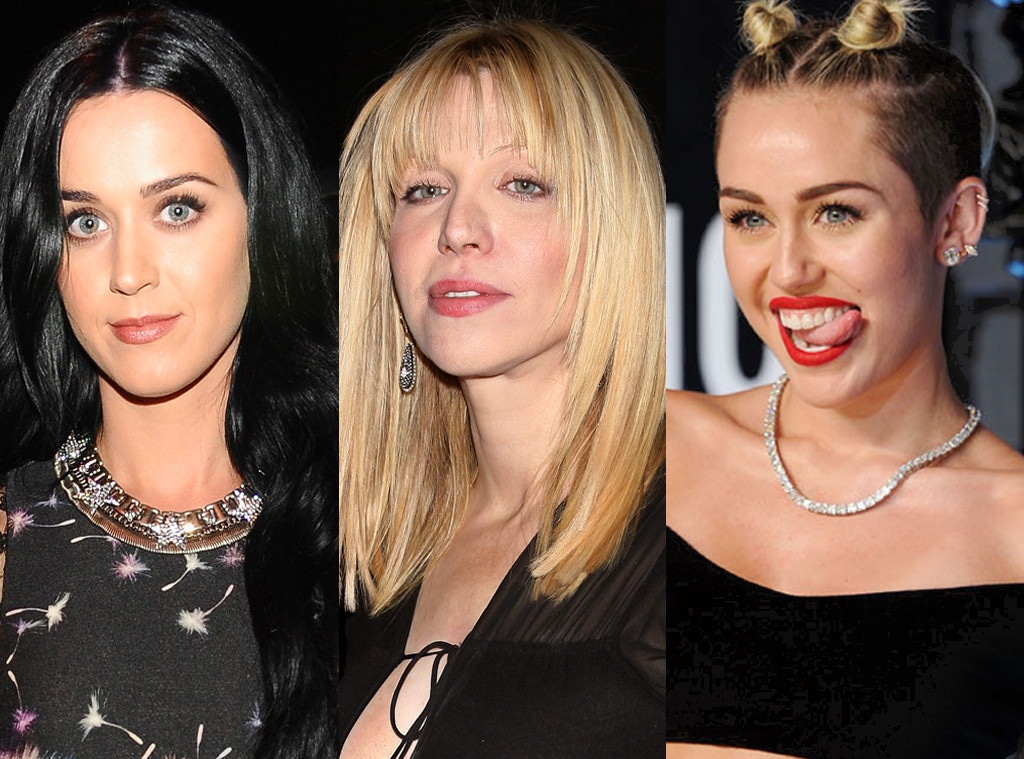 Katy Perry, Courtney Love, Miley Cyrus