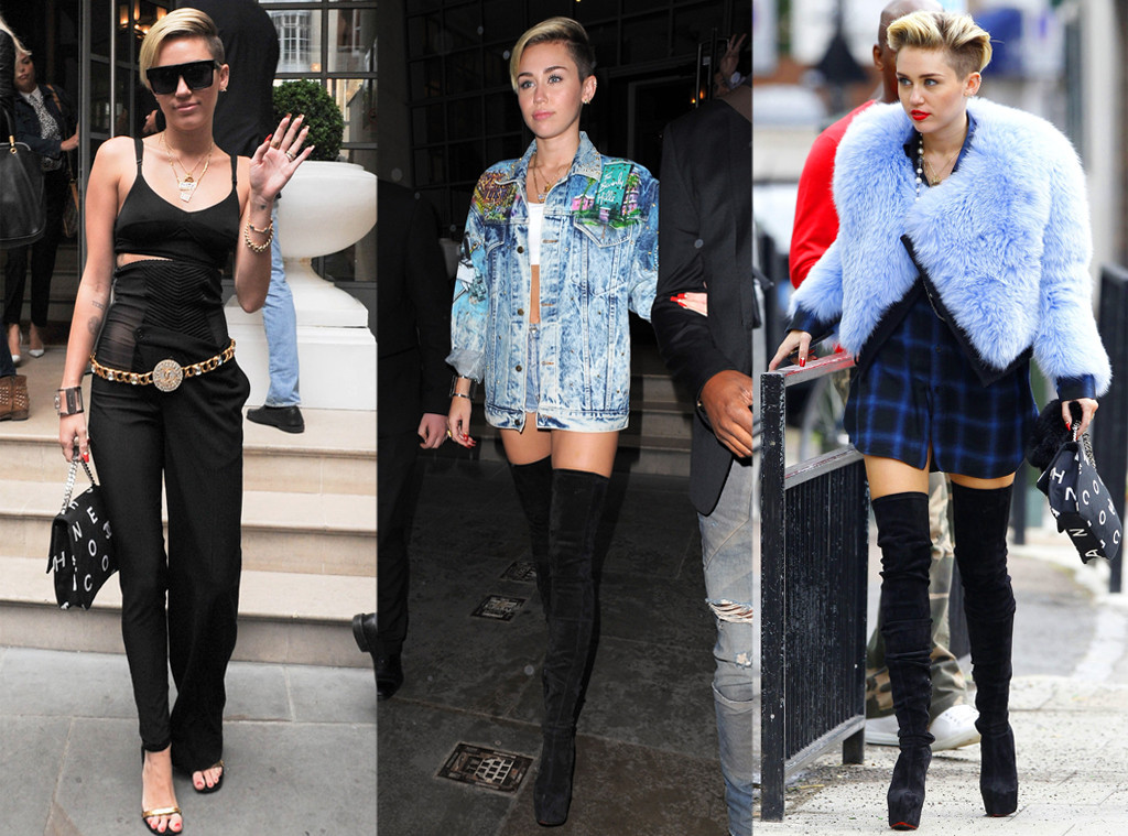 Look: Miley Cyrus Rocks Three Different Outfits in One Day! - E! Online