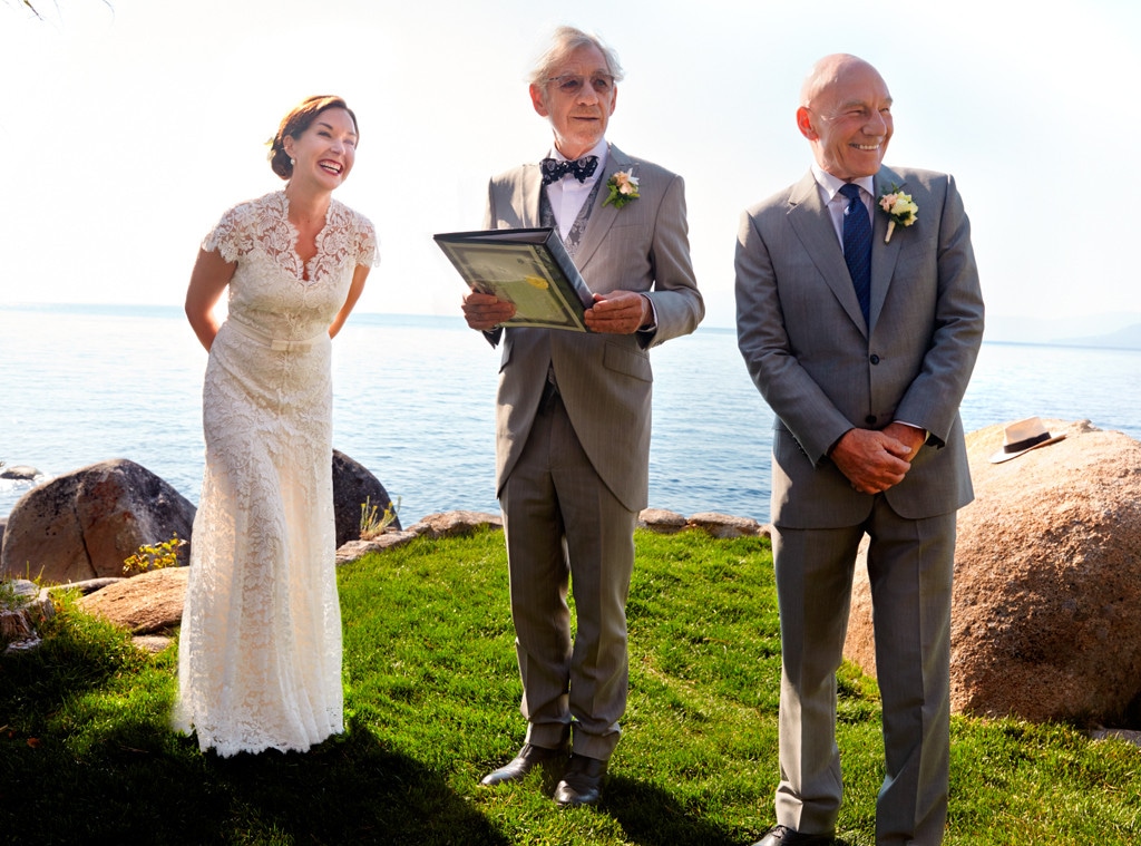 Sir Patrick Stewart, Sunny Ozell, Sir Ian McKellan, Wedding