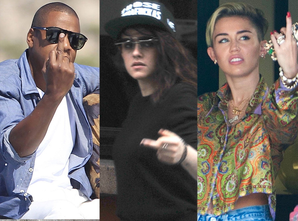 Jay-Z, Kristen Stewart, Miley Cyrus, Middle Finger