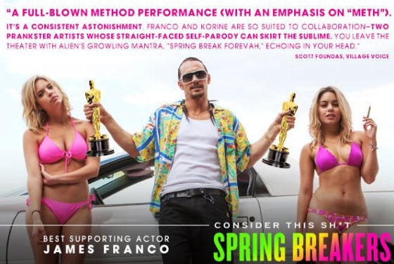 For you consideration ad, Spring Breakers, James Franco