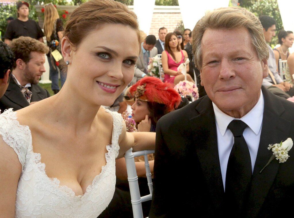 Emily Deschanel &amp; Ryan O�Neal from Bones Wedding Album E