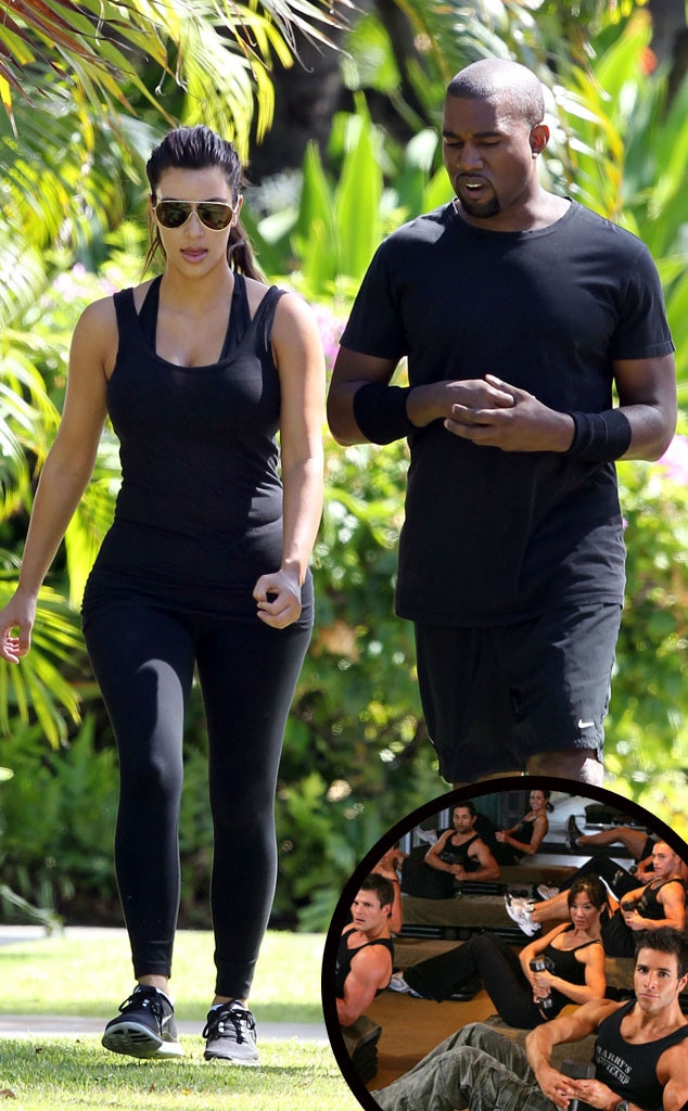 Kim Kardashian, Kanye West, Barry's Bootcamp