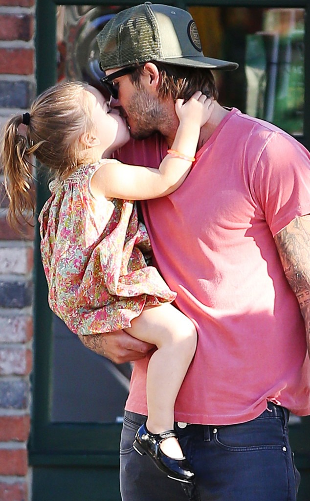 David Beckham Gives His Daughter Harper A Big Kiss—see The Precious Pic
