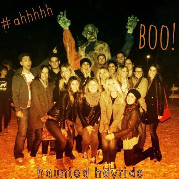 Lea Michele Goes on Haunted Hayride