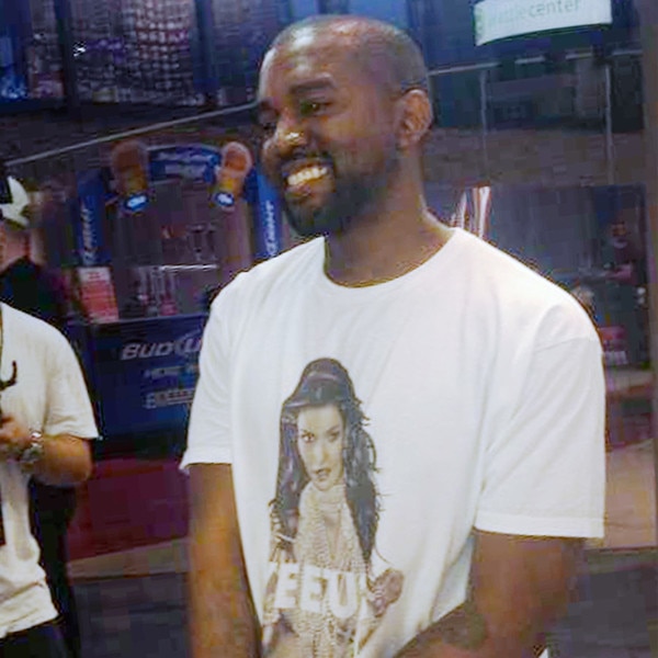 Kanye Wears T Shirt With Pic of Kim