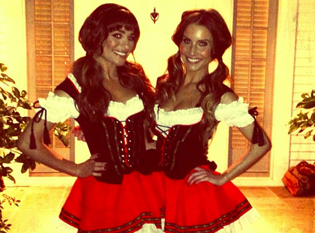 Lea and Goldie Go Bavarian at Kate Hudson s Halloween Bash