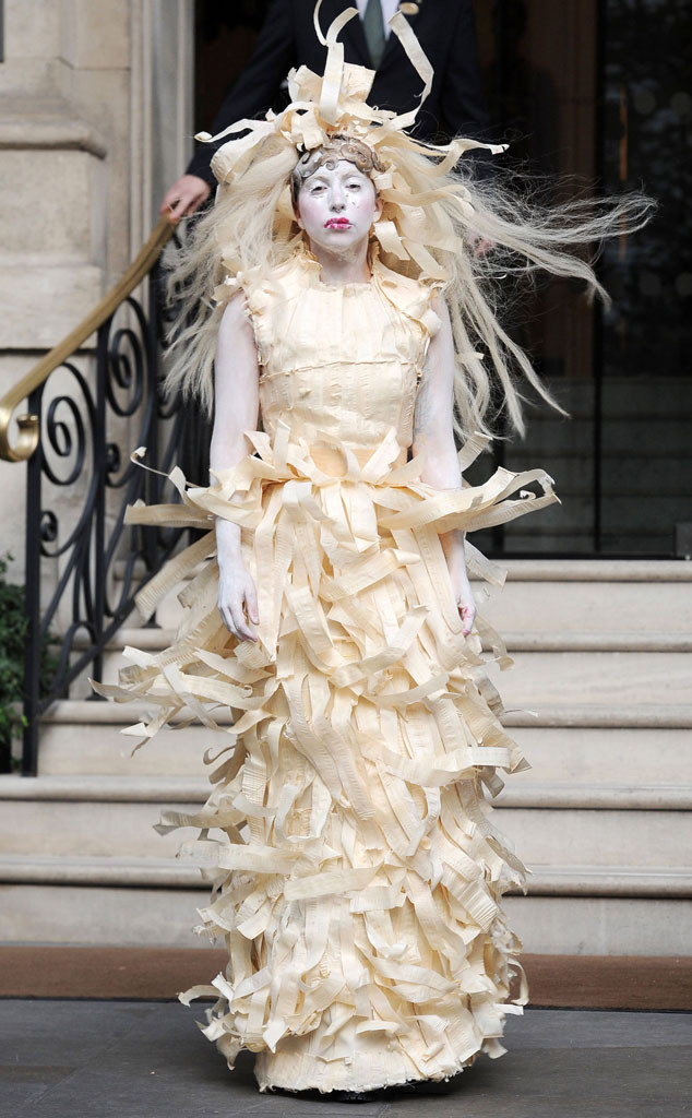 Lady Gaga Wears a Dress Made of Old Skin