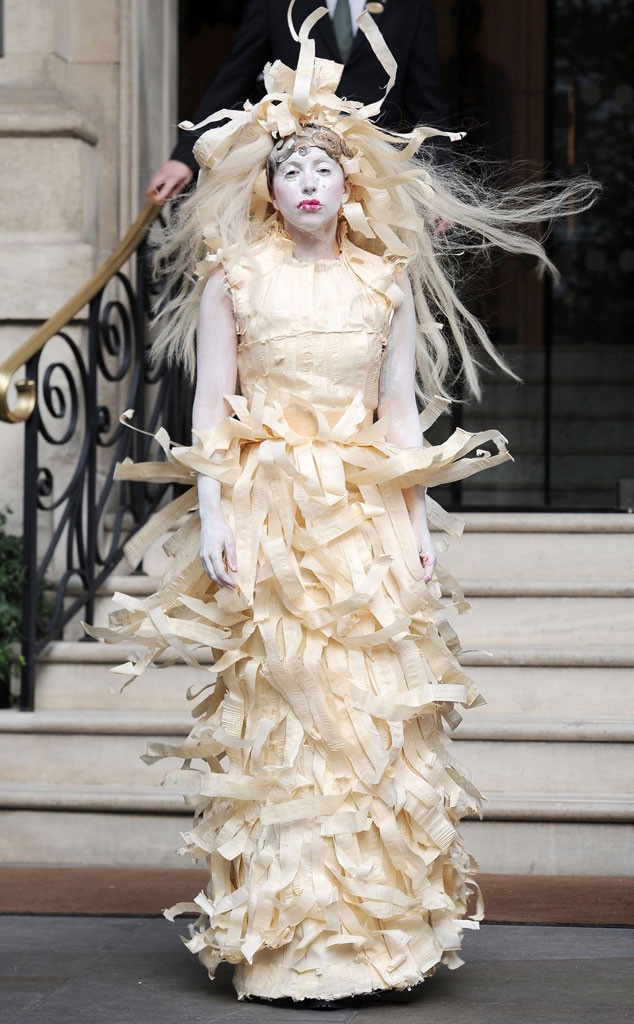Lady Gaga Wears A Dress Made Of Old Skin - E! Online
