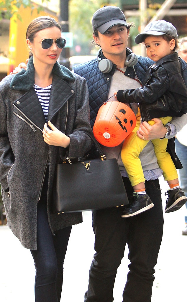 Image: Miranda Kerr and Orlando Bloom with their son Flynn
