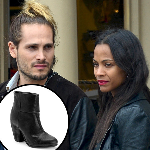 Gimme That Zoe Saldana S Edgy Ankle Booties E Online