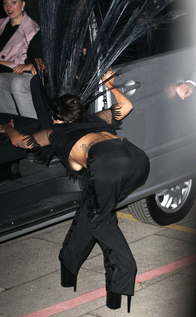 Lady Gaga Suffers Nip Slip, Wears Huge Headpiece