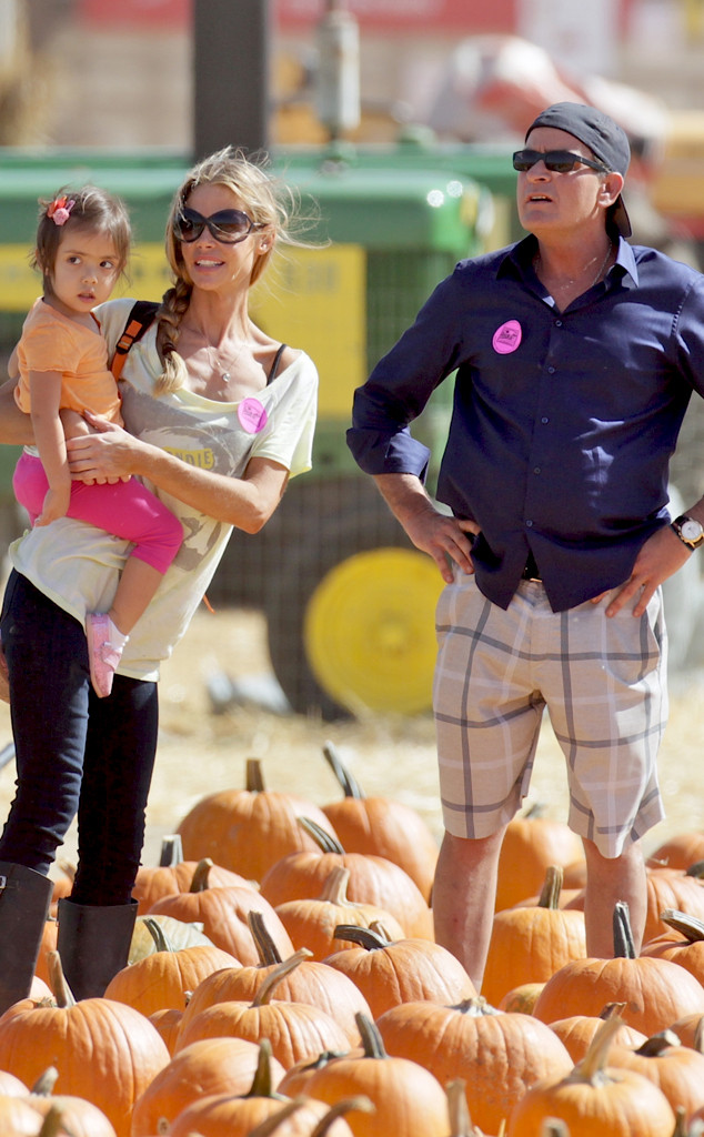 Charlie Sheen and Denise Richards Hit a Pumpkin Patch With Their Kids