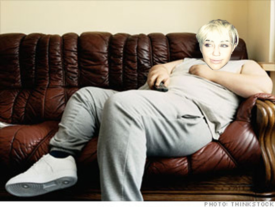 Miley Cyrus Lounging On The Couch From Miley Cyrus At 40 E News