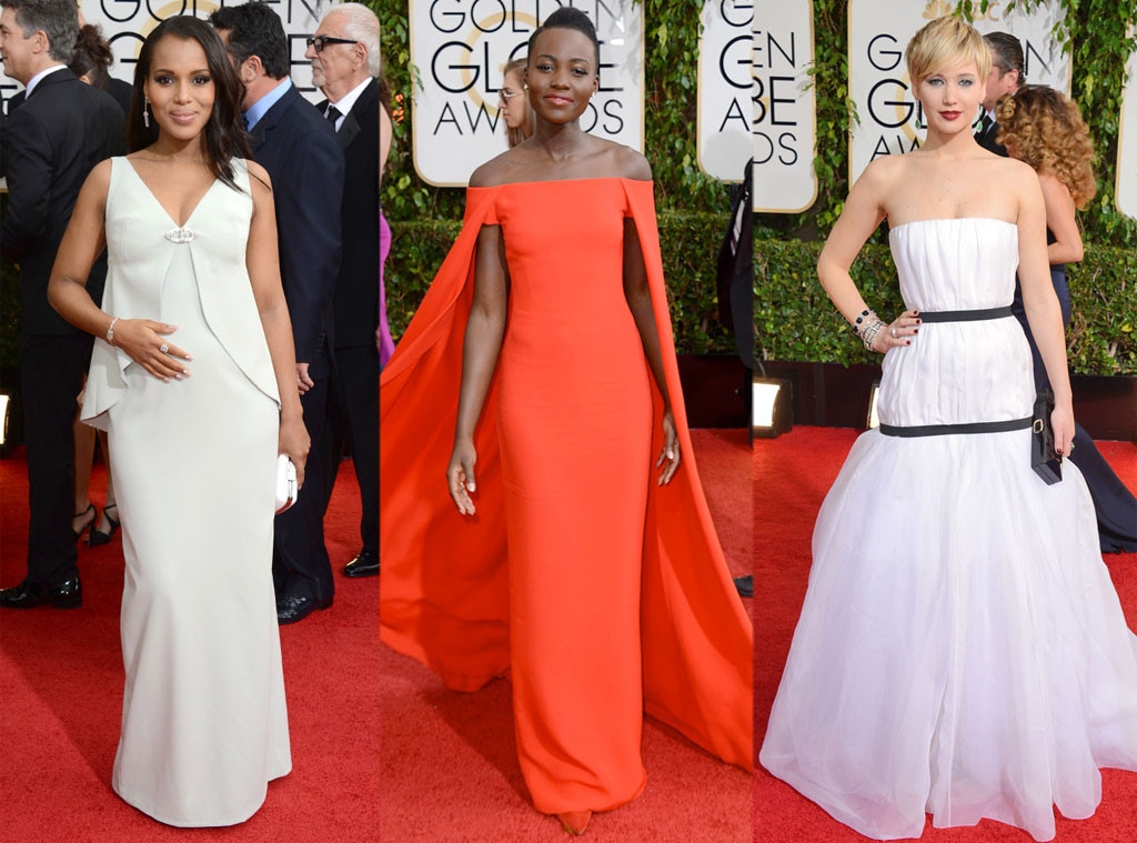 Kerry Washington, Lupita Nyong'o, Jennifer Lawrence, Golden Globes 2014