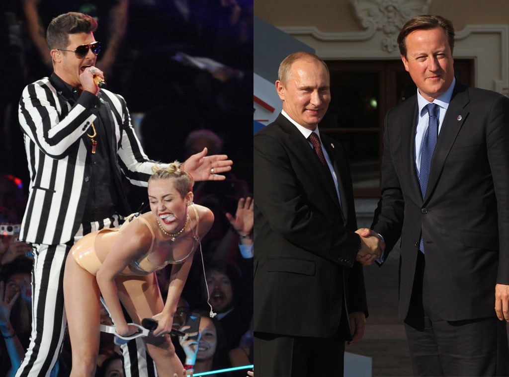 Robin Thicke, Miley Cyrus, David Cameron, Vladimir Putin
