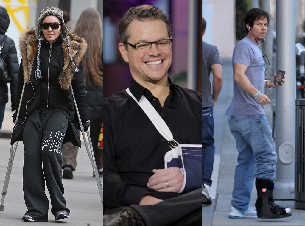 Madonna, Matt Damon, Mark Wahlberg, Injury
