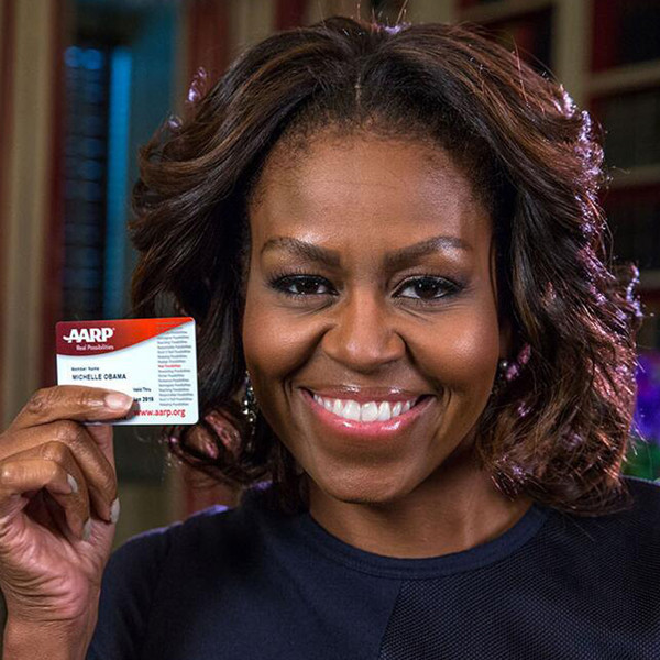 Michelle Obama Proudly Shows Off Her Aarp Card On 50th Birthday E