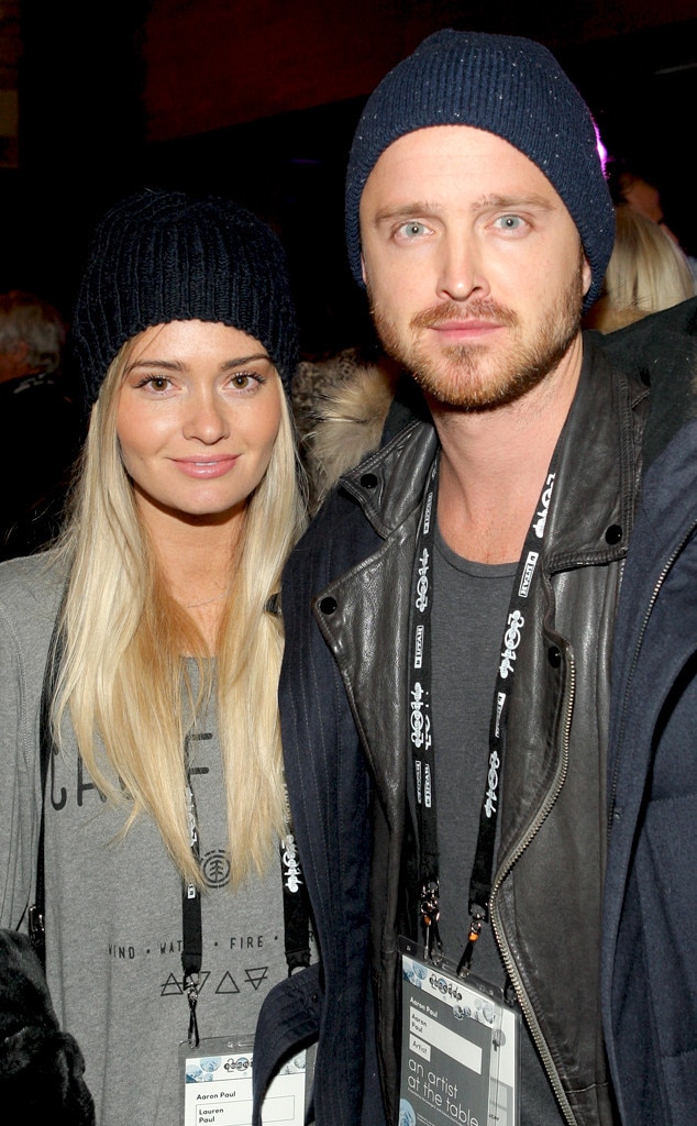 Aaron paul lauren parsekian from 2014 sundance party pics e news