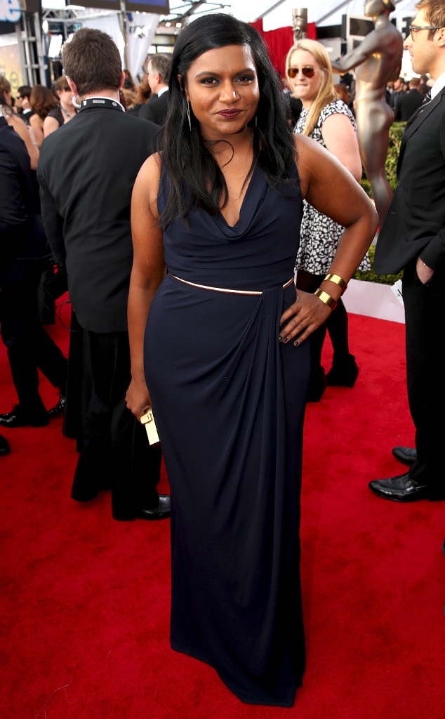 Mindy Kaling from 2014 SAG Awards Red Carpet Arrivals E! News