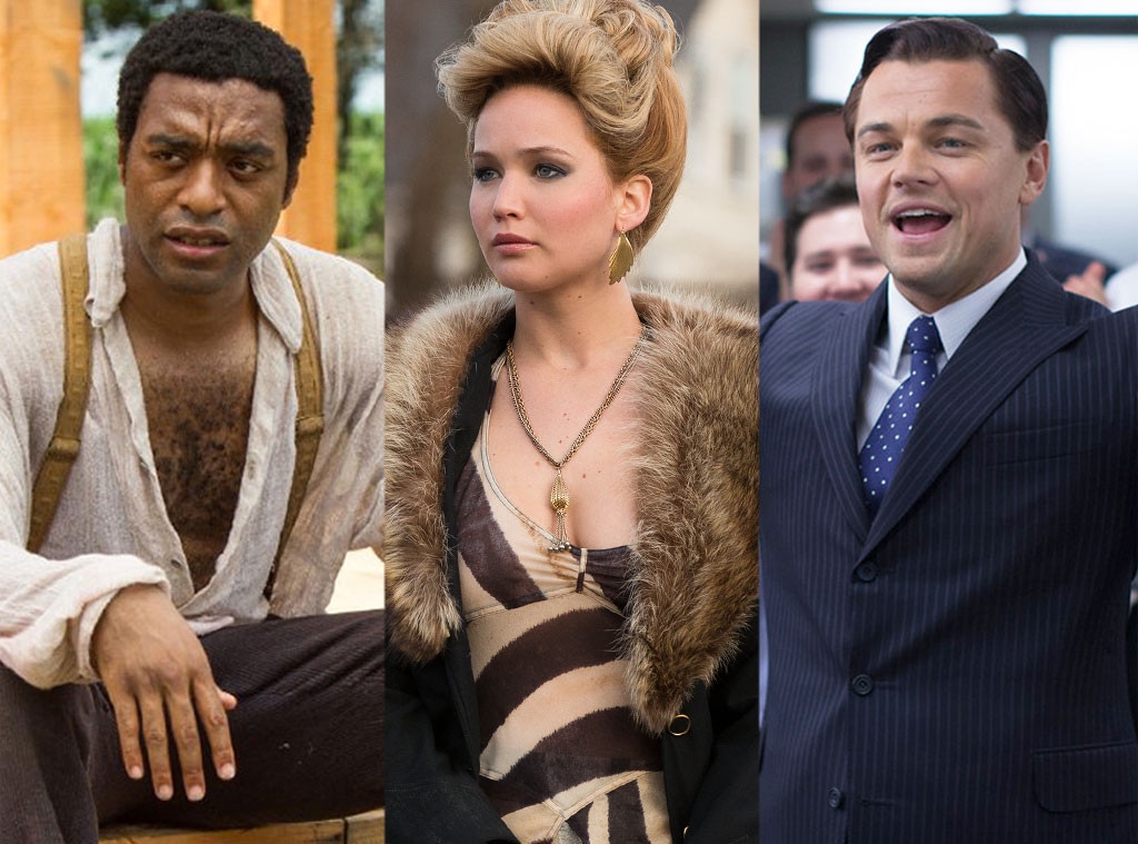 The Wolf of Wall Street, Leonardo DiCaprio, American Hustle, Jennifer Lawrence, Chiwetel Ejiofor, 12 Years a Slave
