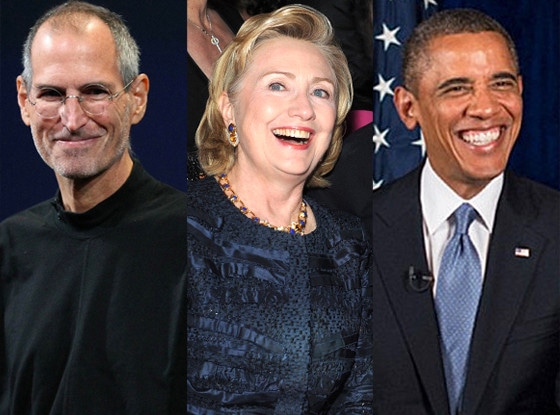 Steve Jobs, Hillary Clinton, Barack Obama