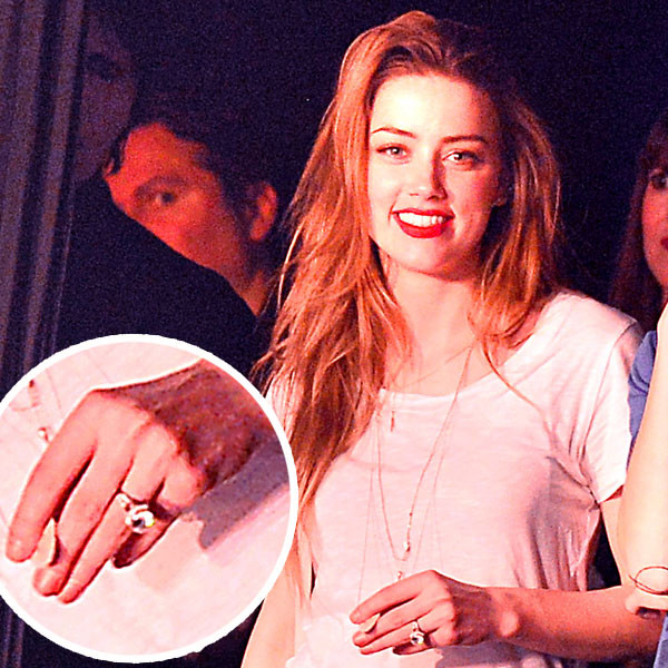 Amber Heard Flaunts Huge Engagement Ring From Johnny Depp E! Online