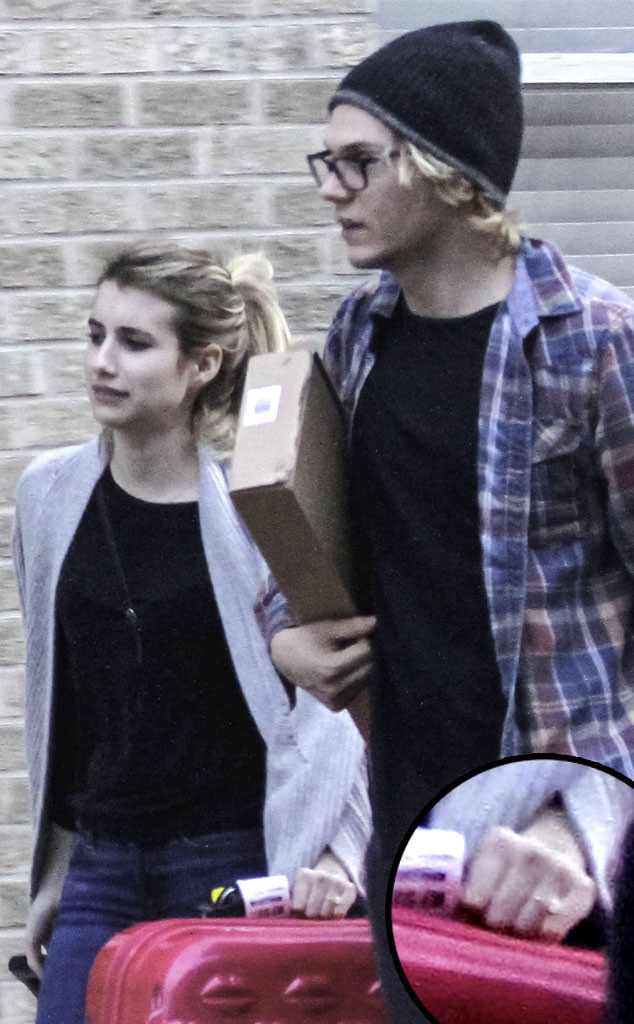 Emma Roberts, Evan Peters, Engagement Ring