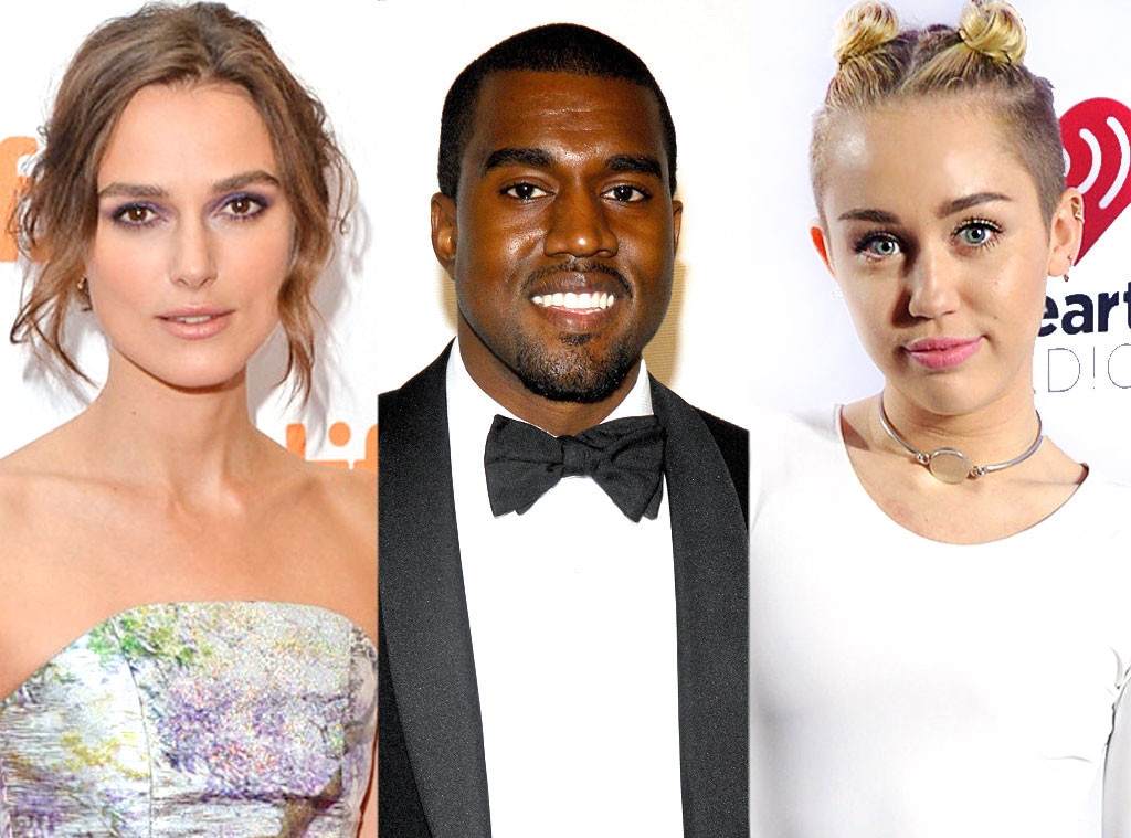 Keira Knightley, Kanye West, Miley Cyrus